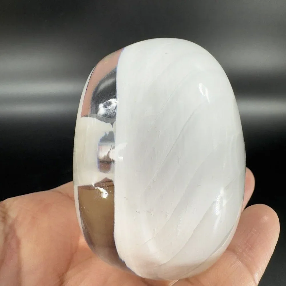 Venetian Hand Blown Clear White Cased‎ Paperweight Glass Pen Holder Decor Italy